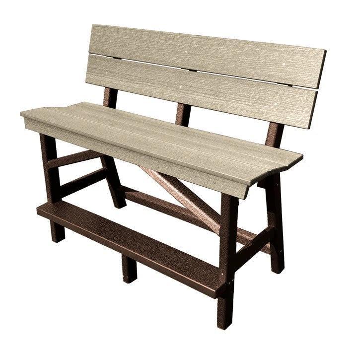 Perfect Choice Furniture Recycled Plastic Stanton Standard Counter Height Bench With Back (COUNTER HEIGHT) - LEAD TIME TO SHIP 6 TO 7 WEEKS
