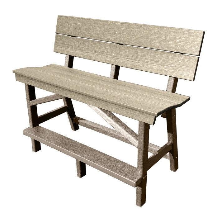 Perfect Choice Furniture Recycled Plastic Stanton Standard Counter Height Bench With Back (COUNTER HEIGHT) - LEAD TIME TO SHIP 6 TO 7 WEEKS