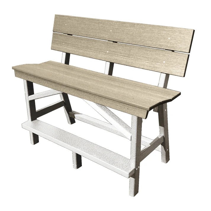 Perfect Choice Furniture Recycled Plastic Stanton Standard Counter Height Bench With Back (COUNTER HEIGHT) - LEAD TIME TO SHIP 6 TO 7 WEEKS