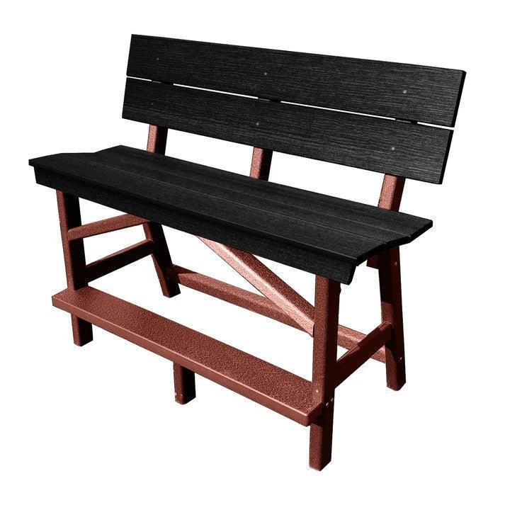 Perfect Choice Furniture Recycled Plastic Stanton Standard Counter Height Bench With Back (COUNTER HEIGHT) - LEAD TIME TO SHIP 6 TO 7 WEEKS