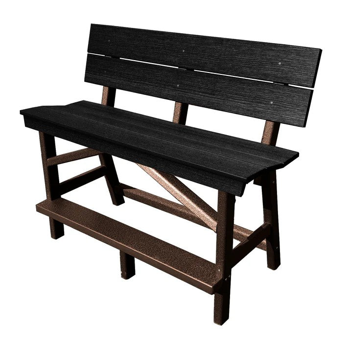 Perfect Choice Furniture Recycled Plastic Stanton Standard Counter Height Bench With Back (COUNTER HEIGHT) - LEAD TIME TO SHIP 6 TO 7 WEEKS