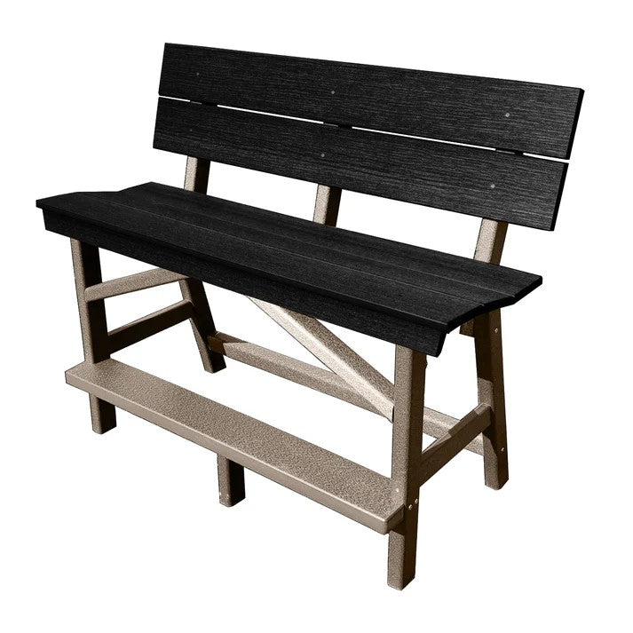 Perfect Choice Furniture Recycled Plastic Stanton Standard Counter Height Bench With Back (COUNTER HEIGHT) - LEAD TIME TO SHIP 6 TO 7 WEEKS