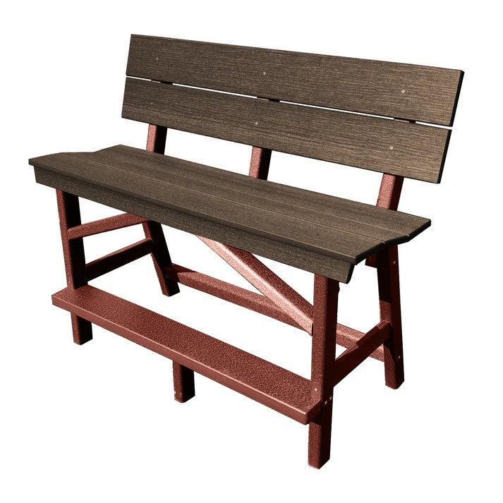 Perfect Choice Furniture Recycled Plastic Stanton Standard Counter Height Bench With Back (COUNTER HEIGHT) - LEAD TIME TO SHIP 6 TO 7 WEEKS