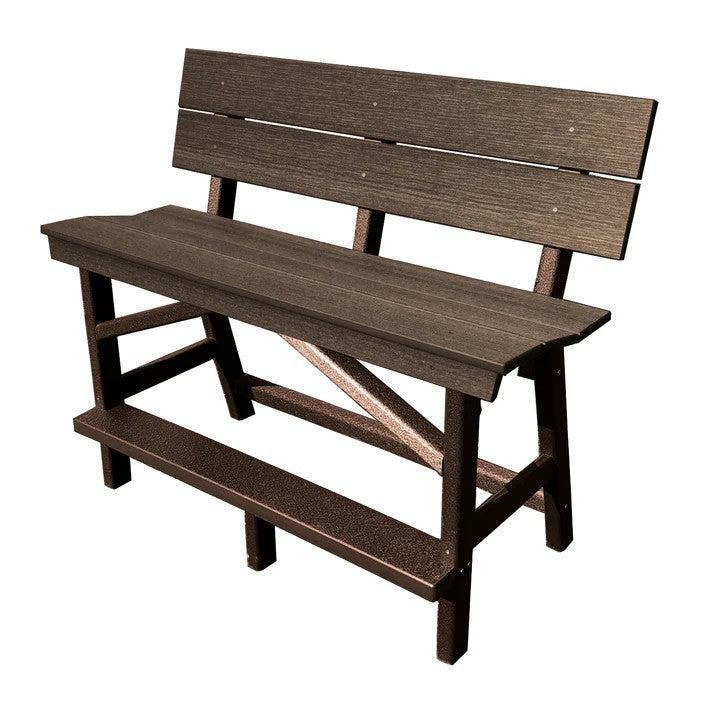 Perfect Choice Furniture Recycled Plastic Stanton Standard Counter Height Bench With Back (COUNTER HEIGHT) - LEAD TIME TO SHIP 6 TO 7 WEEKS