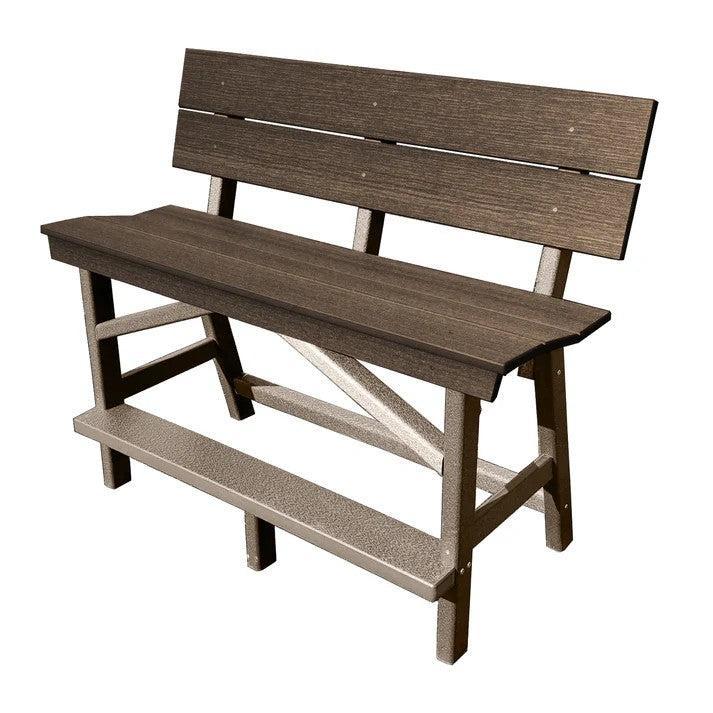 Perfect Choice Furniture Recycled Plastic Stanton Standard Counter Height Bench With Back (COUNTER HEIGHT) - LEAD TIME TO SHIP 6 TO 7 WEEKS