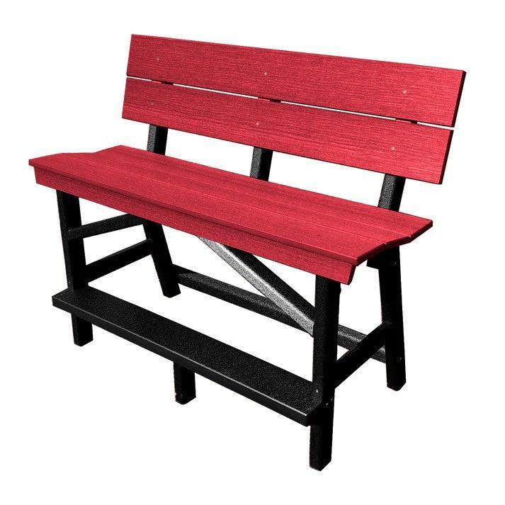 Perfect Choice Furniture Recycled Plastic Stanton Standard Counter Height Bench With Back (COUNTER HEIGHT) - LEAD TIME TO SHIP 6 TO 7 WEEKS