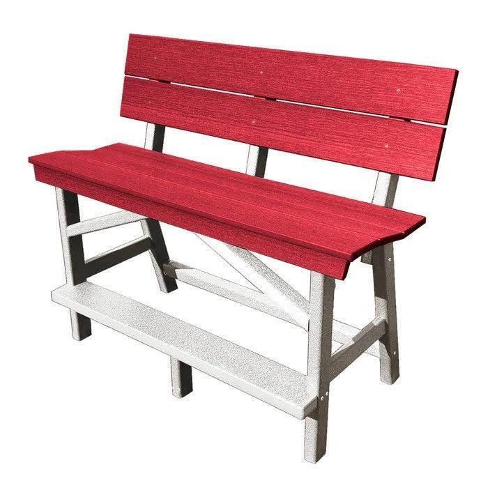 Perfect Choice Furniture Recycled Plastic Stanton Standard Counter Height Bench With Back (COUNTER HEIGHT) - LEAD TIME TO SHIP 6 TO 7 WEEKS