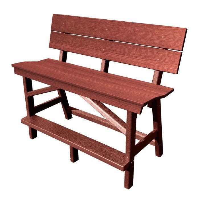 Perfect Choice Furniture Recycled Plastic Stanton Standard Counter Height Bench With Back (COUNTER HEIGHT) - LEAD TIME TO SHIP 6 TO 7 WEEKS