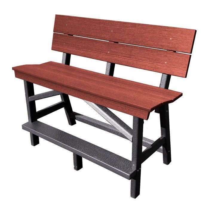 Perfect Choice Furniture Recycled Plastic Stanton Standard Counter Height Bench With Back (COUNTER HEIGHT) - LEAD TIME TO SHIP 6 TO 7 WEEKS