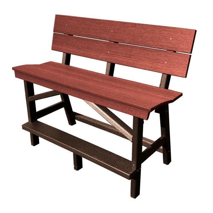 Perfect Choice Furniture Recycled Plastic Stanton Standard Counter Height Bench With Back (COUNTER HEIGHT) - LEAD TIME TO SHIP 6 TO 7 WEEKS