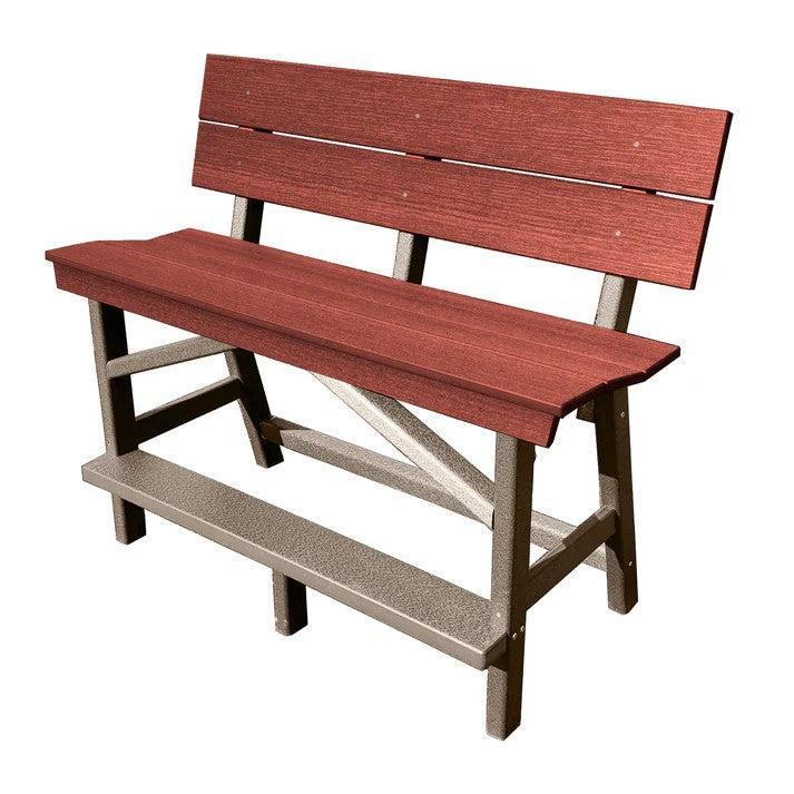 Perfect Choice Furniture Recycled Plastic Stanton Standard Counter Height Bench With Back (COUNTER HEIGHT) - LEAD TIME TO SHIP 6 TO 7 WEEKS