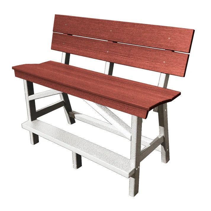Perfect Choice Furniture Recycled Plastic Stanton Standard Counter Height Bench With Back (COUNTER HEIGHT) - LEAD TIME TO SHIP 6 TO 7 WEEKS