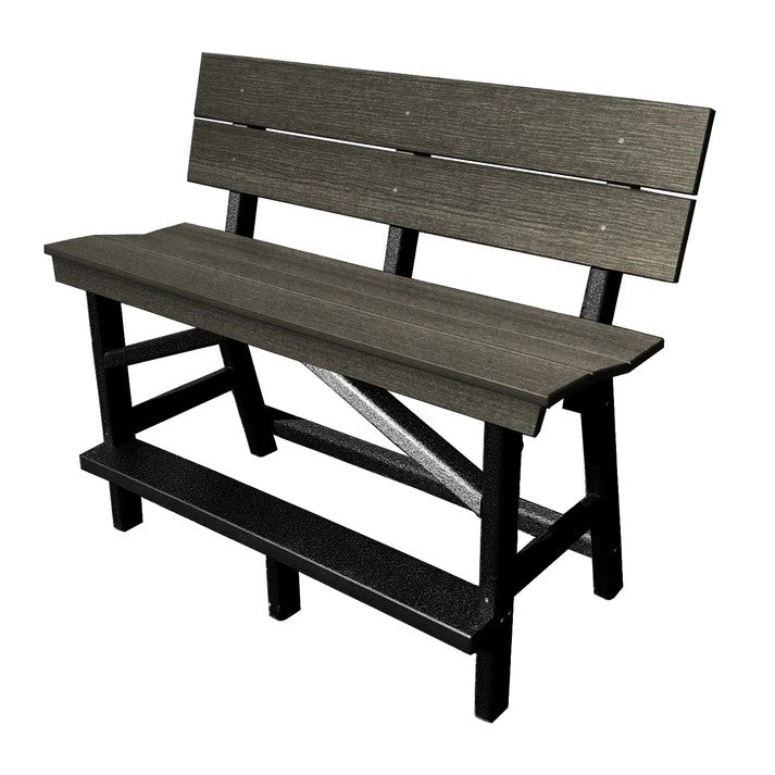 Perfect Choice Furniture Recycled Plastic Stanton Standard Counter Height Bench With Back (COUNTER HEIGHT) - LEAD TIME TO SHIP 6 TO 7 WEEKS