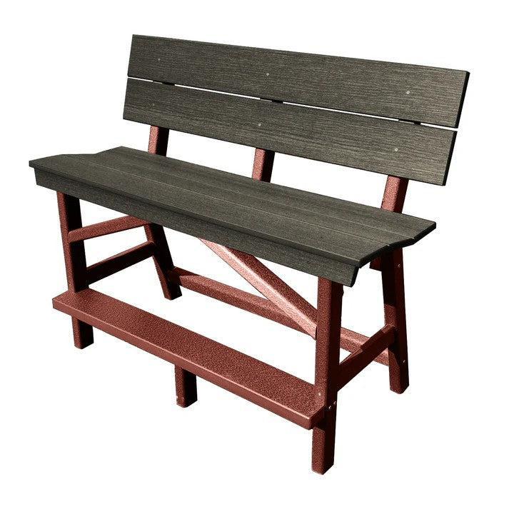 Perfect Choice Furniture Recycled Plastic Stanton Standard Counter Height Bench With Back (COUNTER HEIGHT) - LEAD TIME TO SHIP 6 TO 7 WEEKS