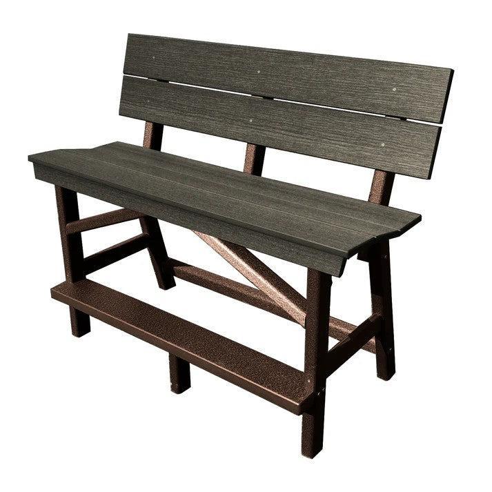 Perfect Choice Furniture Recycled Plastic Stanton Standard Counter Height Bench With Back (COUNTER HEIGHT) - LEAD TIME TO SHIP 6 TO 7 WEEKS