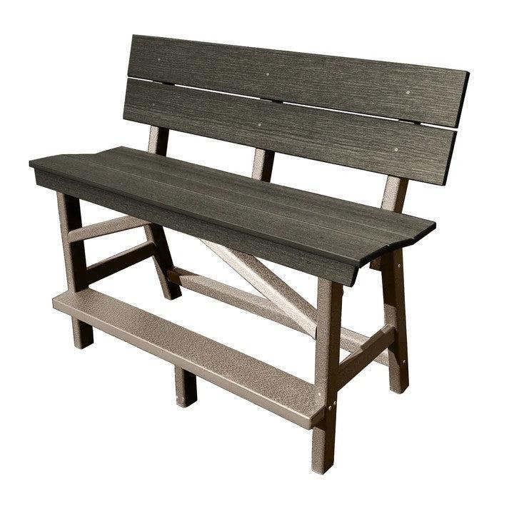 Perfect Choice Furniture Recycled Plastic Stanton Standard Counter Height Bench With Back (COUNTER HEIGHT) - LEAD TIME TO SHIP 6 TO 7 WEEKS