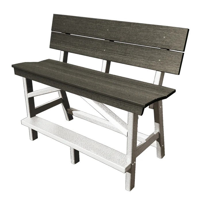 Perfect Choice Furniture Recycled Plastic Stanton Standard Counter Height Bench With Back (COUNTER HEIGHT) - LEAD TIME TO SHIP 6 TO 7 WEEKS