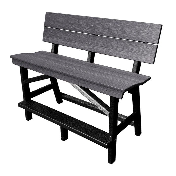 Perfect Choice Furniture Recycled Plastic Stanton Standard Counter Height Bench With Back (COUNTER HEIGHT) - LEAD TIME TO SHIP 6 TO 7 WEEKS