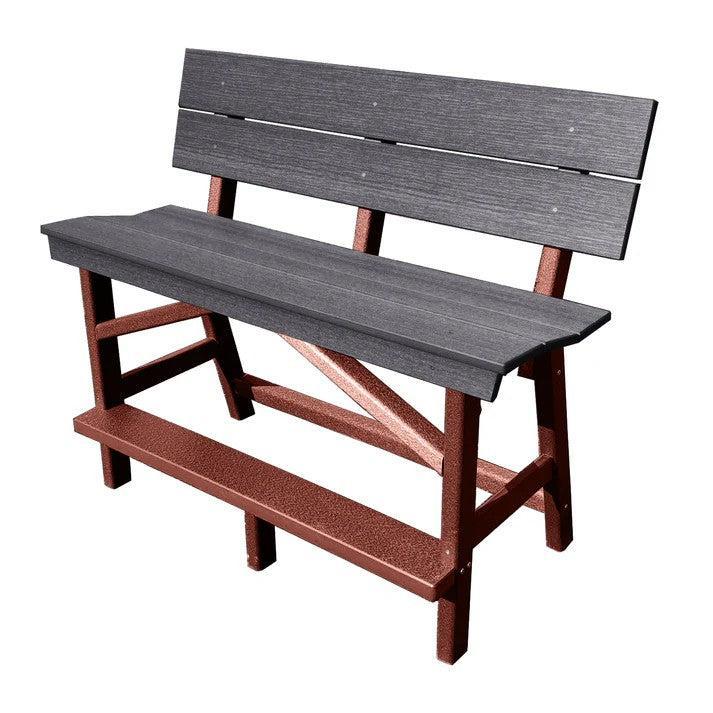 Perfect Choice Furniture Recycled Plastic Stanton Standard Counter Height Bench With Back (COUNTER HEIGHT) - LEAD TIME TO SHIP 6 TO 7 WEEKS