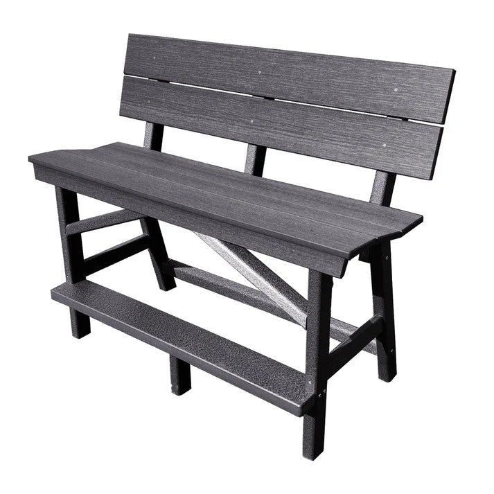 Perfect Choice Furniture Recycled Plastic Stanton Standard Counter Height Bench With Back (COUNTER HEIGHT) - LEAD TIME TO SHIP 6 TO 7 WEEKS