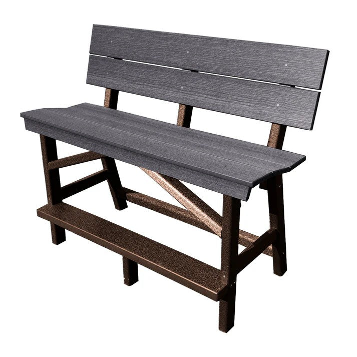 Perfect Choice Furniture Recycled Plastic Stanton Standard Counter Height Bench With Back (COUNTER HEIGHT) - LEAD TIME TO SHIP 6 TO 7 WEEKS