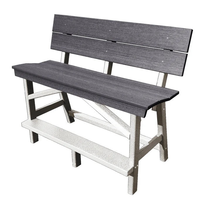 Perfect Choice Furniture Recycled Plastic Stanton Standard Counter Height Bench With Back (COUNTER HEIGHT) - LEAD TIME TO SHIP 6 TO 7 WEEKS