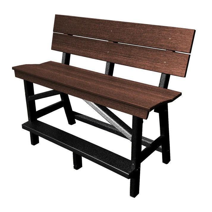 Perfect Choice Furniture Recycled Plastic Stanton Standard Counter Height Bench With Back (COUNTER HEIGHT) - LEAD TIME TO SHIP 6 TO 7 WEEKS
