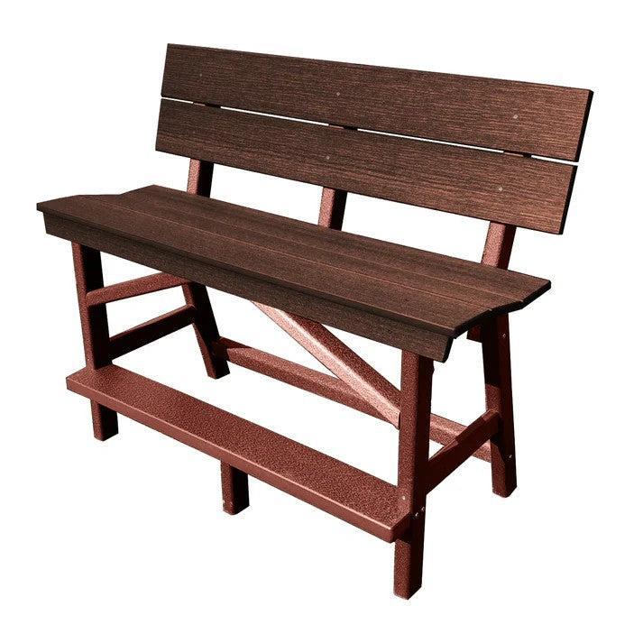 Perfect Choice Furniture Recycled Plastic Stanton Standard Counter Height Bench With Back (COUNTER HEIGHT) - LEAD TIME TO SHIP 6 TO 7 WEEKS
