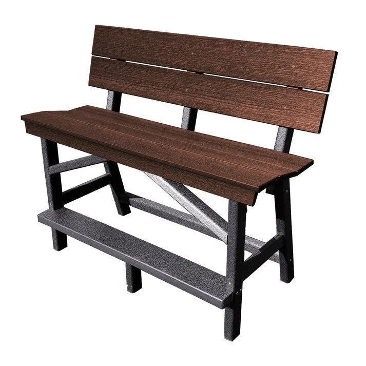 Perfect Choice Furniture Recycled Plastic Stanton Standard Counter Height Bench With Back (COUNTER HEIGHT) - LEAD TIME TO SHIP 6 TO 7 WEEKS