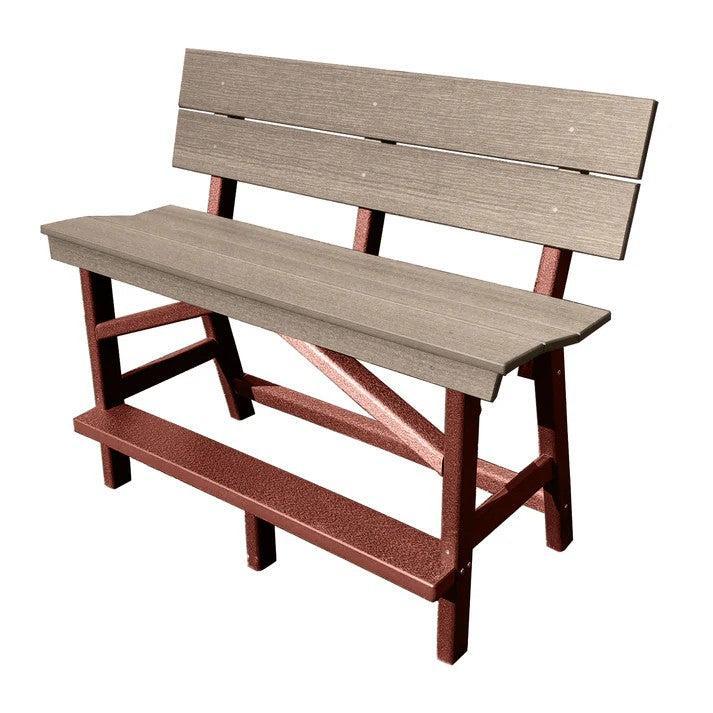 Perfect Choice Furniture Recycled Plastic Stanton Standard Counter Height Bench With Back (COUNTER HEIGHT) - LEAD TIME TO SHIP 6 TO 7 WEEKS