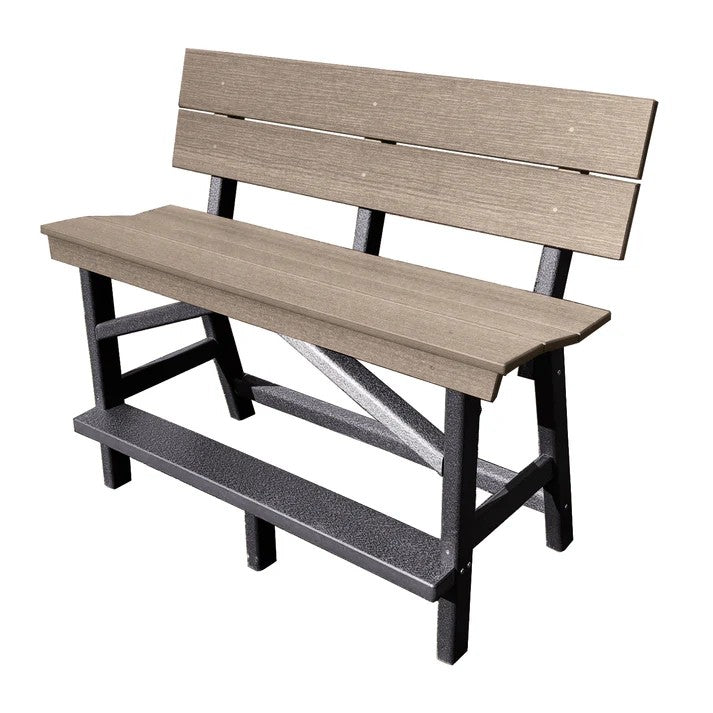 Perfect Choice Furniture Recycled Plastic Stanton Standard Counter Height Bench With Back (COUNTER HEIGHT) - LEAD TIME TO SHIP 6 TO 7 WEEKS
