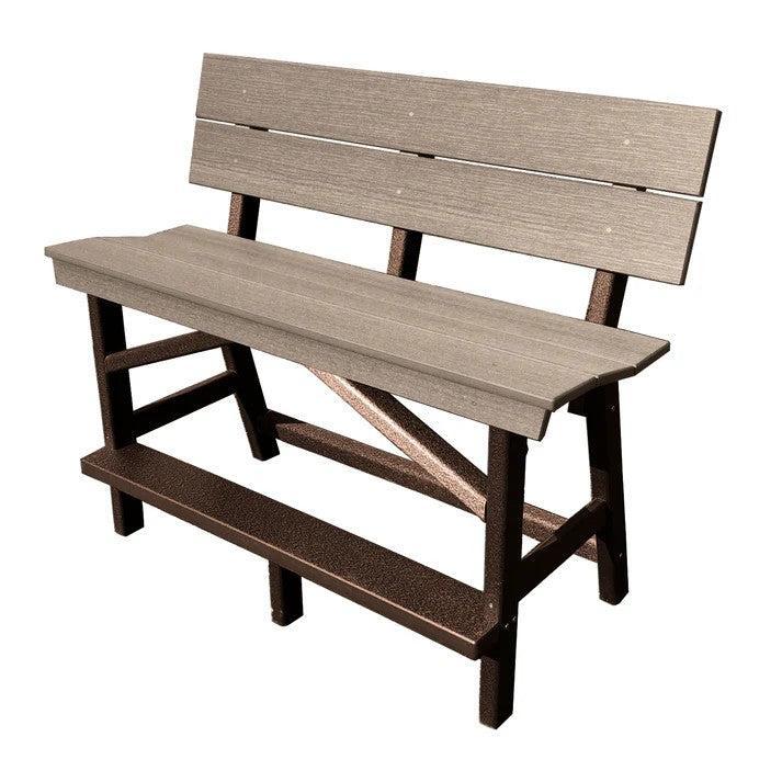 Perfect Choice Furniture Recycled Plastic Stanton Standard Counter Height Bench With Back (COUNTER HEIGHT) - LEAD TIME TO SHIP 6 TO 7 WEEKS