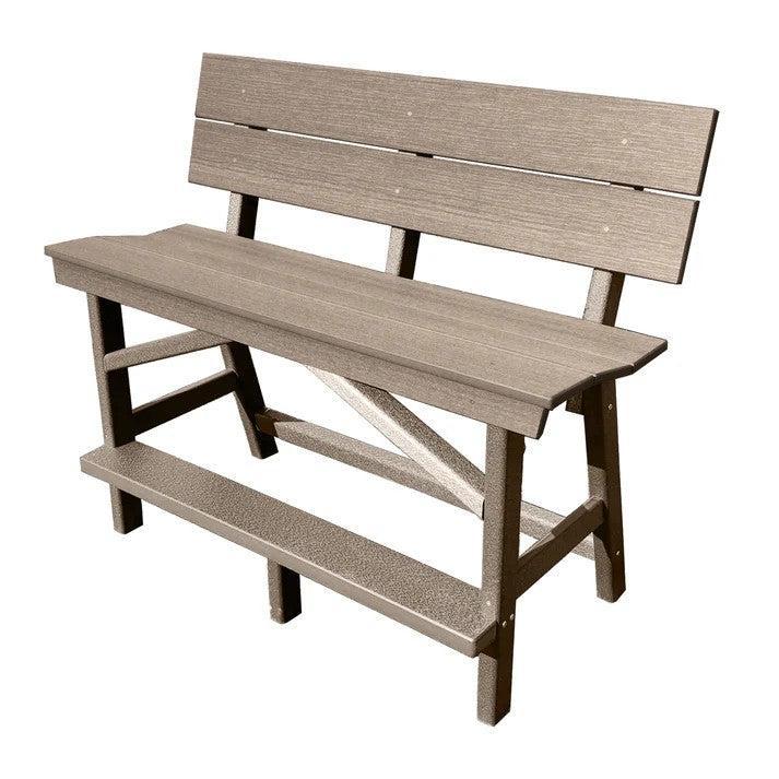 Perfect Choice Furniture Recycled Plastic Stanton Standard Counter Height Bench With Back (COUNTER HEIGHT) - LEAD TIME TO SHIP 6 TO 7 WEEKS