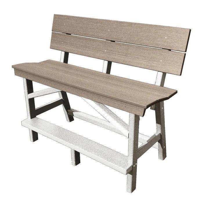 Perfect Choice Furniture Recycled Plastic Stanton Standard Counter Height Bench With Back (COUNTER HEIGHT) - LEAD TIME TO SHIP 6 TO 7 WEEKS