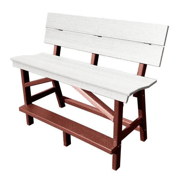 Perfect Choice Furniture Recycled Plastic Stanton Standard Counter Height Bench With Back (COUNTER HEIGHT) - LEAD TIME TO SHIP 6 TO 7 WEEKS
