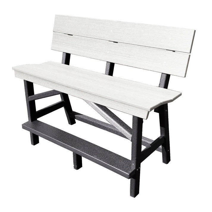 Perfect Choice Furniture Recycled Plastic Stanton Standard Counter Height Bench With Back (COUNTER HEIGHT) - LEAD TIME TO SHIP 6 TO 7 WEEKS