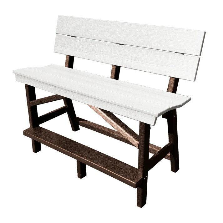 Perfect Choice Furniture Recycled Plastic Stanton Standard Counter Height Bench With Back (COUNTER HEIGHT) - LEAD TIME TO SHIP 6 TO 7 WEEKS