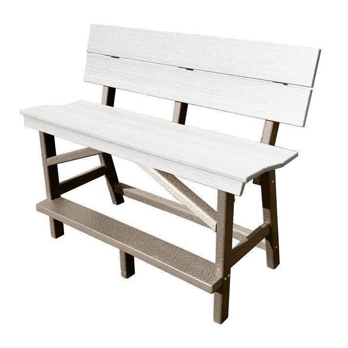 Perfect Choice Furniture Recycled Plastic Stanton Standard Counter Height Bench With Back (COUNTER HEIGHT) - LEAD TIME TO SHIP 6 TO 7 WEEKS