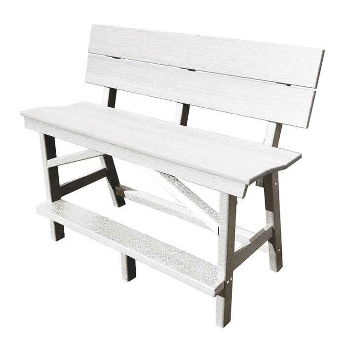 Perfect Choice Furniture Recycled Plastic Stanton Standard Counter Height Bench With Back (COUNTER HEIGHT) - LEAD TIME TO SHIP 6 TO 7 WEEKS