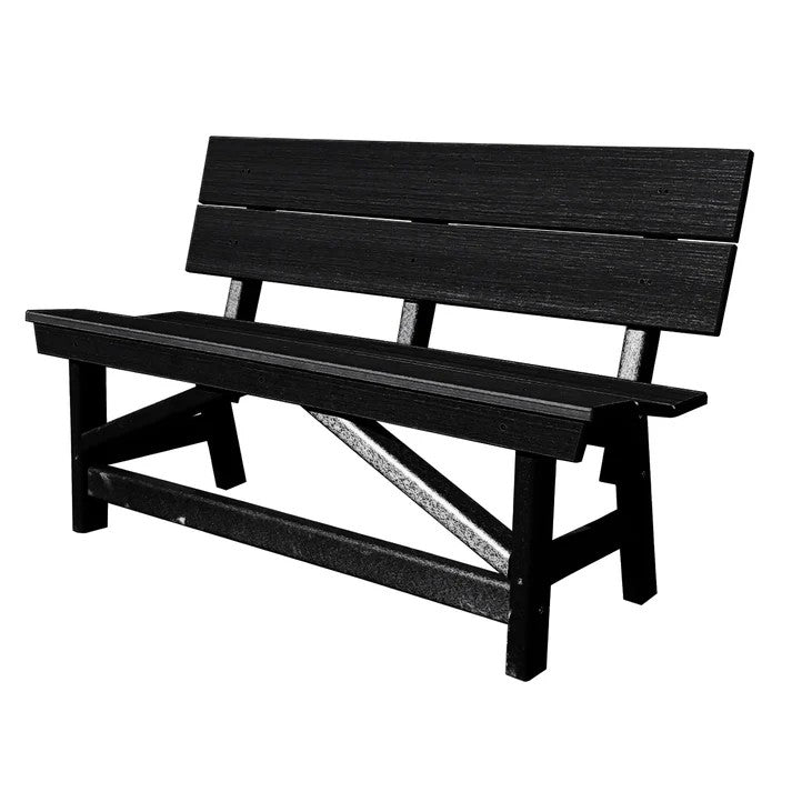 Perfect Choice Furniture Recycled Plastic Stanton Standard Dining Height Bench With Back - LEAD TIME TO SHIP 4 WEEKS OR LESS