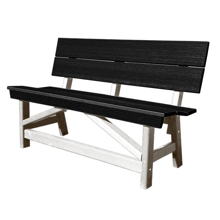 Perfect Choice Furniture Recycled Plastic Stanton Standard Dining Height Bench With Back - LEAD TIME TO SHIP 4 WEEKS OR LESS