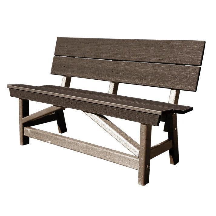Perfect Choice Furniture Recycled Plastic Stanton Standard Dining Height Bench With Back - LEAD TIME TO SHIP 4 WEEKS OR LESS