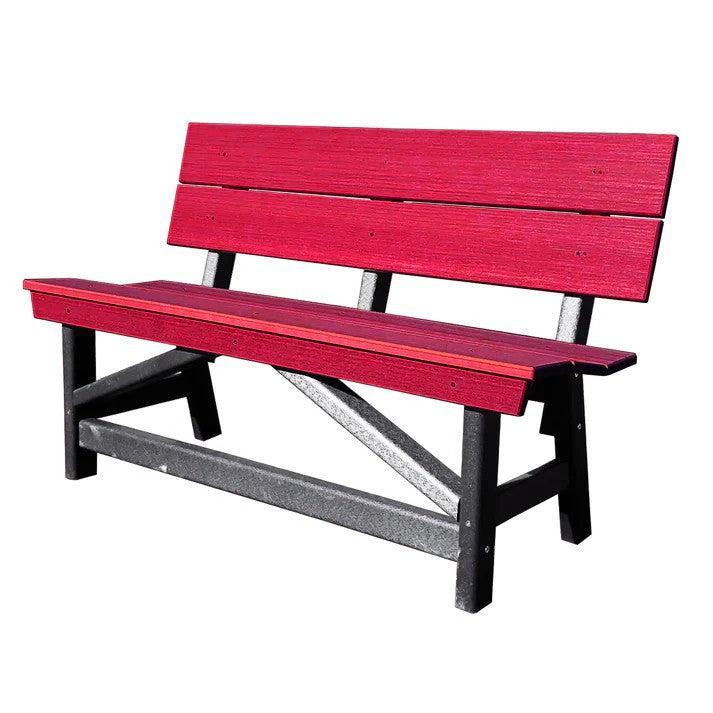 Perfect Choice Furniture Recycled Plastic Stanton Standard Dining Height Bench With Back - LEAD TIME TO SHIP 4 WEEKS OR LESS