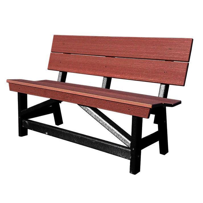 Perfect Choice Furniture Recycled Plastic Stanton Standard Dining Height Bench With Back - LEAD TIME TO SHIP 4 WEEKS OR LESS