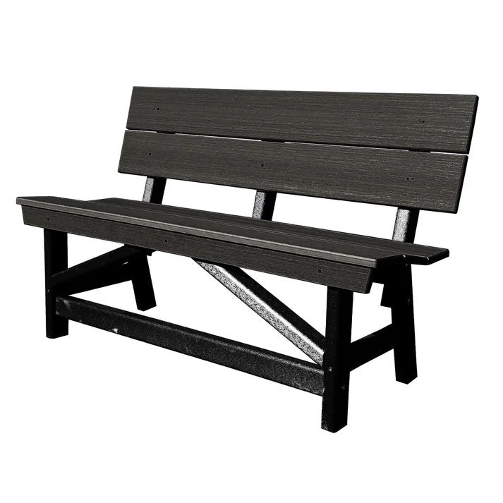 Perfect Choice Furniture Recycled Plastic Stanton Standard Dining Height Bench With Back - LEAD TIME TO SHIP 4 WEEKS OR LESS