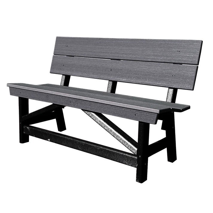 Perfect Choice Furniture Recycled Plastic Stanton Standard Dining Height Bench With Back - LEAD TIME TO SHIP 4 WEEKS OR LESS