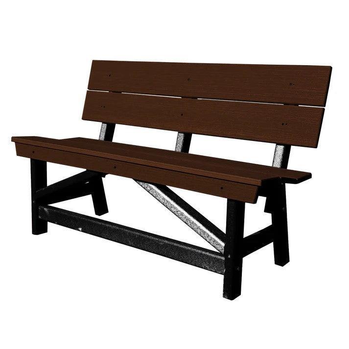 Perfect Choice Furniture Recycled Plastic Stanton Standard Dining Height Bench With Back - LEAD TIME TO SHIP 4 WEEKS OR LESS