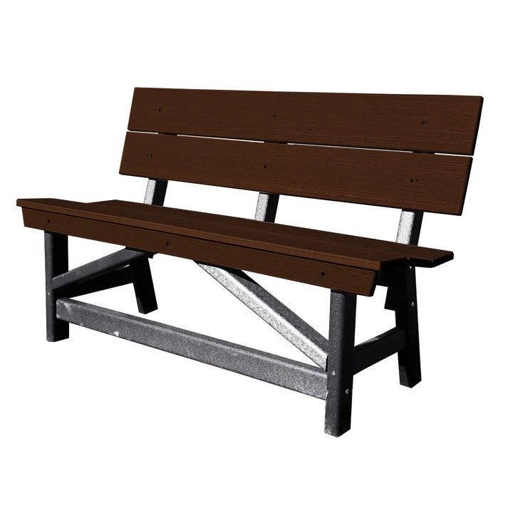Perfect Choice Furniture Recycled Plastic Stanton Standard Dining Height Bench With Back - LEAD TIME TO SHIP 4 WEEKS OR LESS