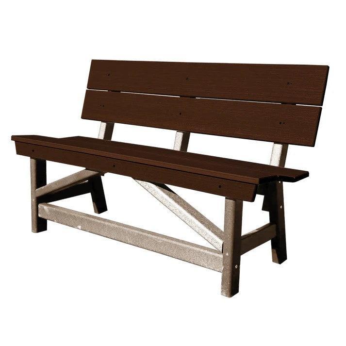 Perfect Choice Furniture Recycled Plastic Stanton Standard Dining Height Bench With Back - LEAD TIME TO SHIP 4 WEEKS OR LESS