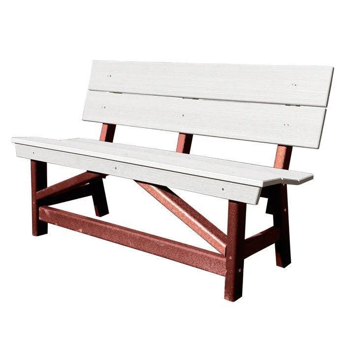 Perfect Choice Furniture Recycled Plastic Stanton Standard Dining Height Bench With Back - LEAD TIME TO SHIP 4 WEEKS OR LESS